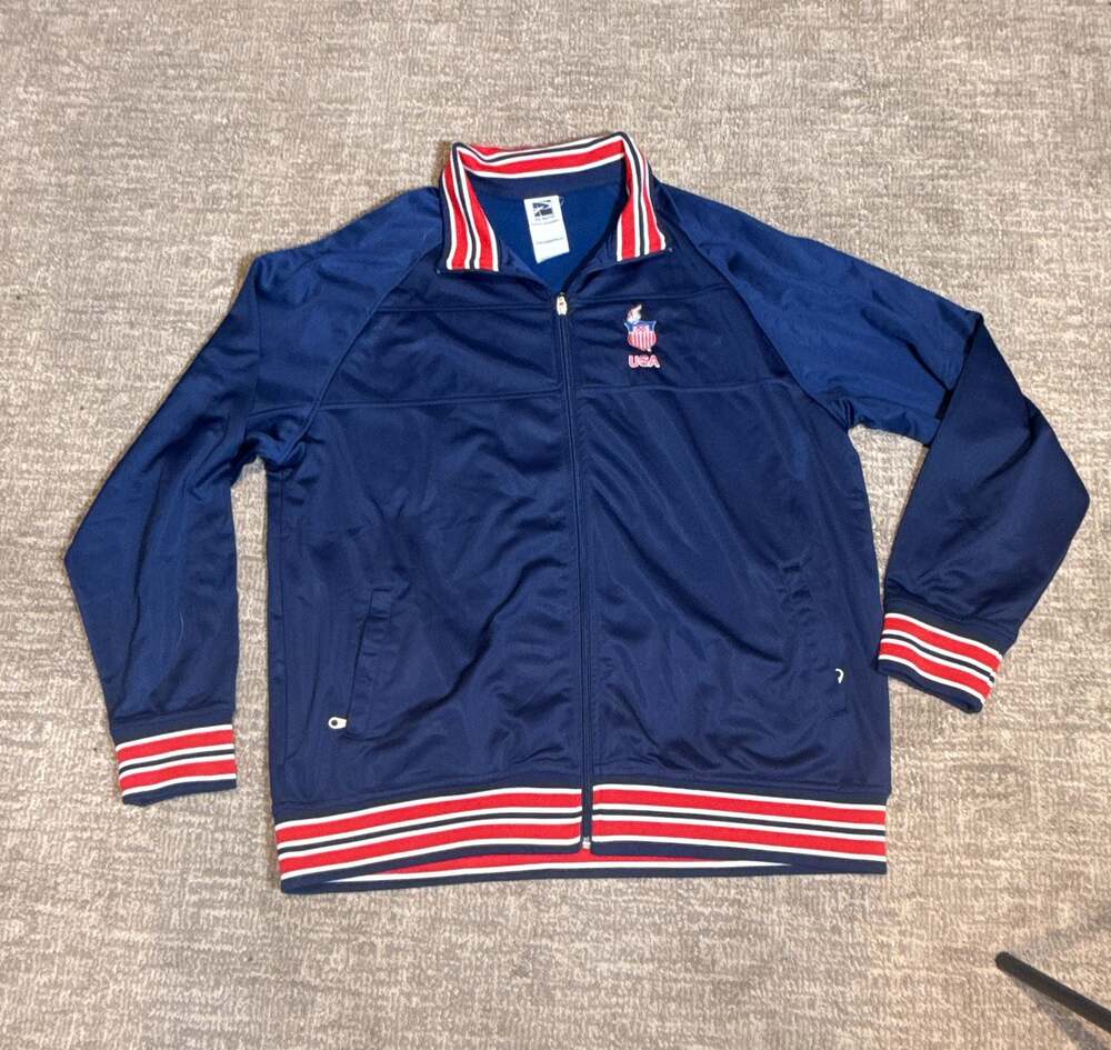 Vintage XP Apparel USA Olympic Team Track Jacket Size XL